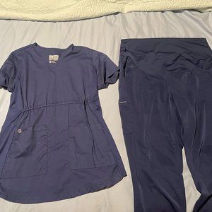 Pair of Large Navy Maternity Scrubs